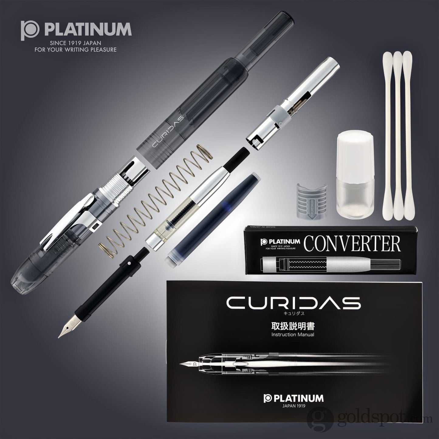 Platinum Curidas Retractable Graphite Smoke Fountain Pen Fountain Pen