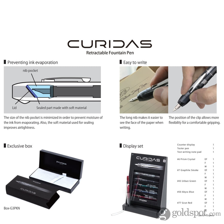 Platinum Curidas Retractable Graphite Smoke Fountain Pen Fountain Pen