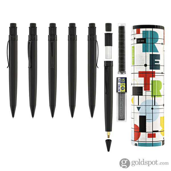 Retro 51 Deluxe Tornado Mechanical Pencil in Black Stealth - 1.15 mm Mechanical Pencils