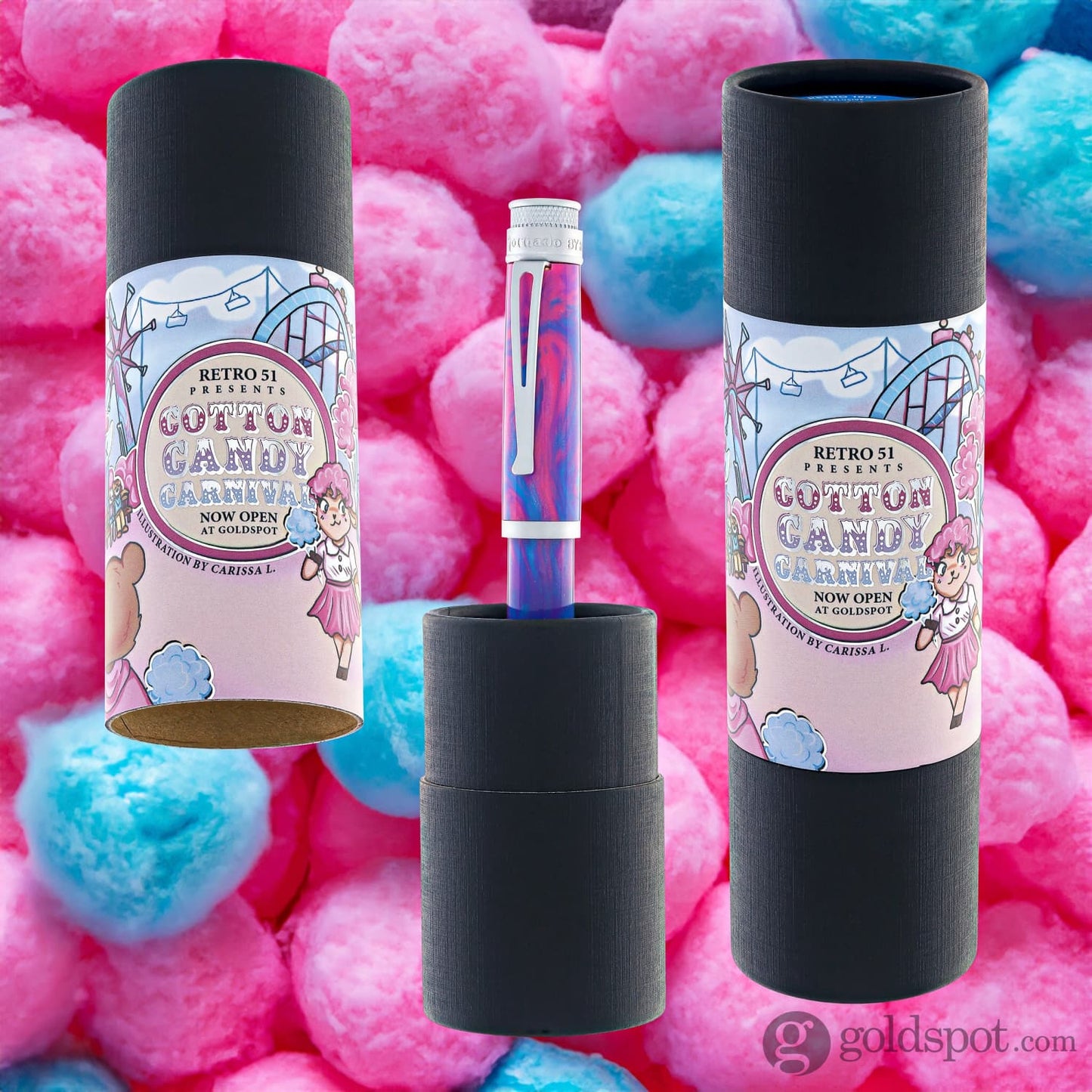 Retro 51 Goldspot Exclusive Tornado Fountain Pen in Carnival Cotton Candy Fountain Pens