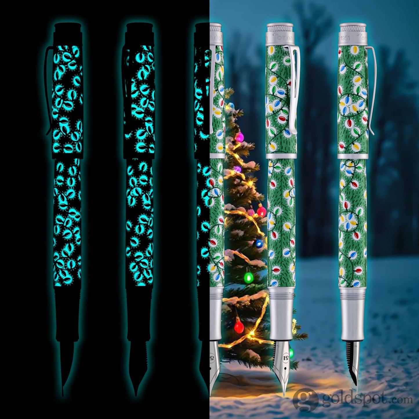 Retro 51 Goldspot Exclusive Tornado Fountain Pen in Sparky Christmas Lights Fountain Pen