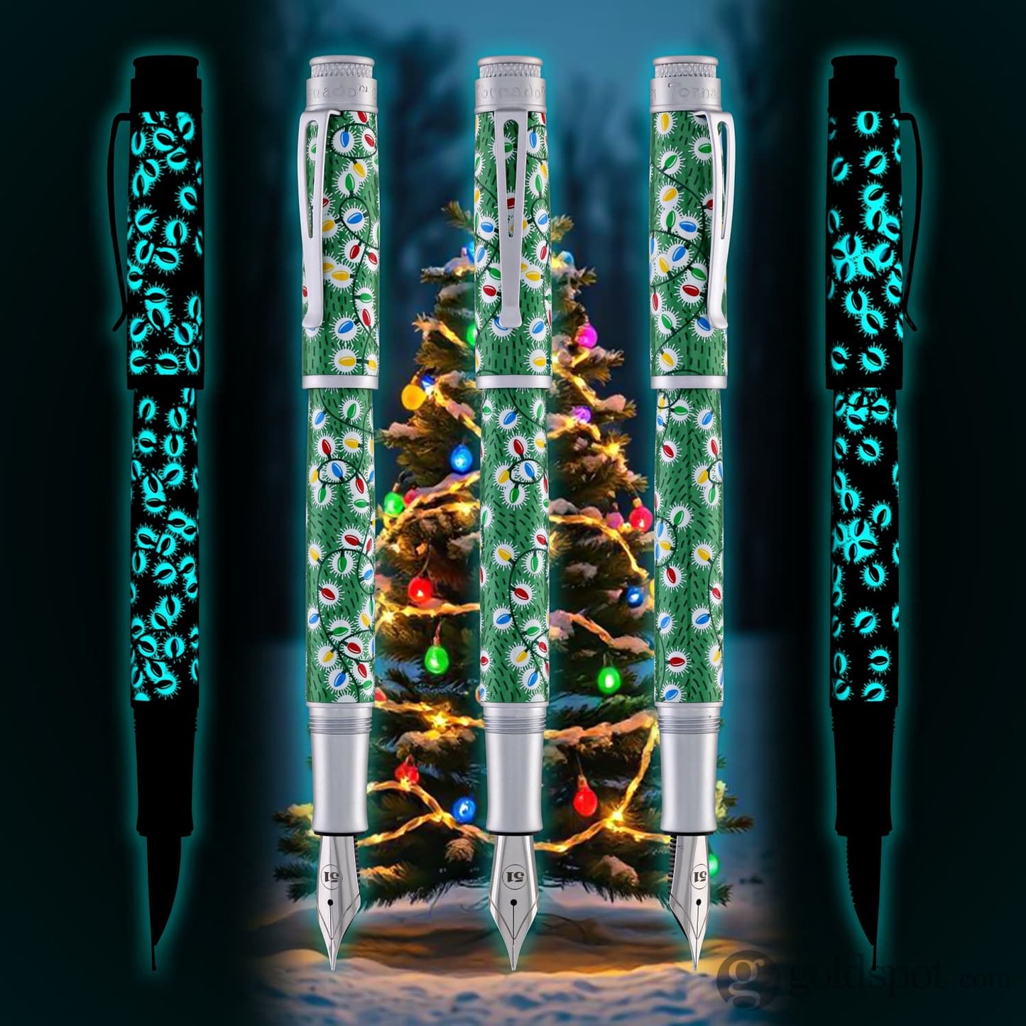 Retro 51 Goldspot Exclusive Tornado Fountain Pen in Sparky Christmas Lights Fountain Pen
