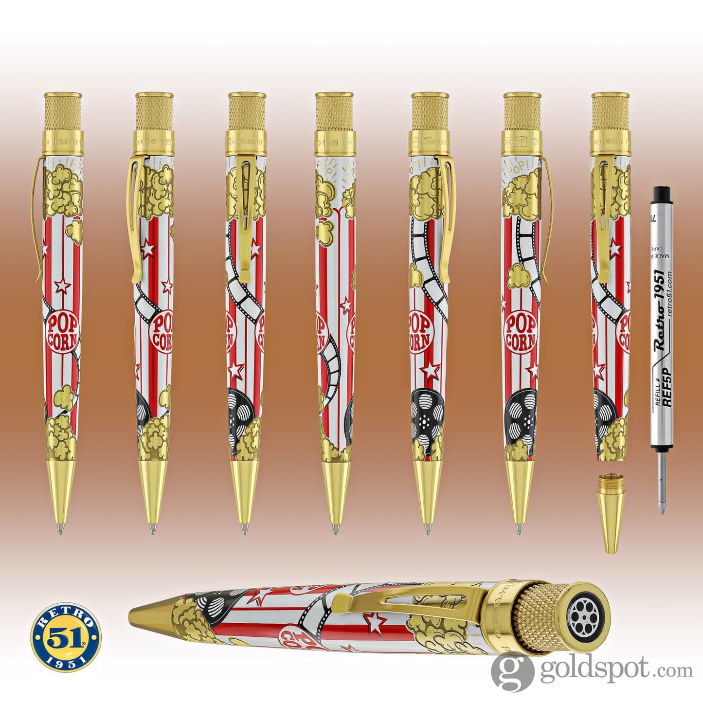 Retro 51 Goldspot Exclusive Tornado Rollerball in Movie Night Rollerball Pen