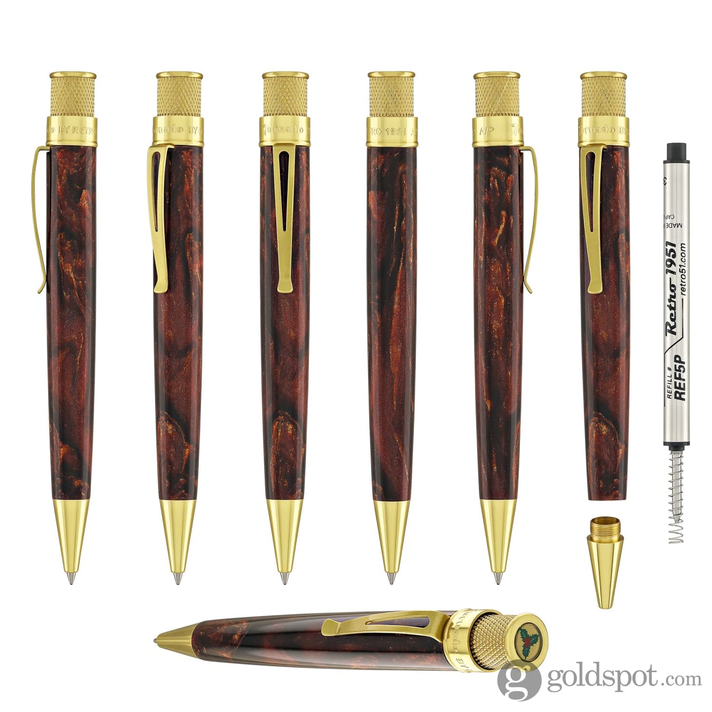 Retro 51 Goldspot Exclusive Tornado Rollerball in ’Tis the Season Diamondcast Resin Rollerball Pen