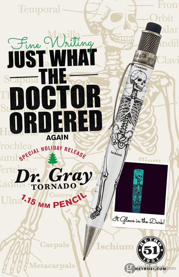 Retro 51 Tornado Dr. Gray Rollerball Pen & 1.15mm Mechanical Pencil Set Pen and Pencil Sets
