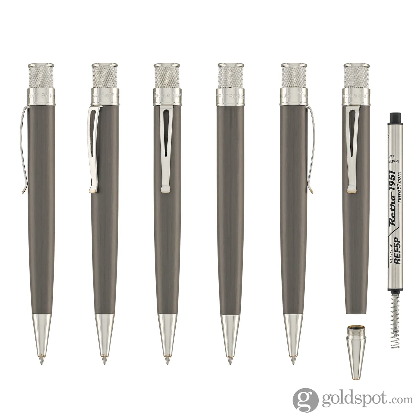 Retro 51 Tornado Rollerball Pen in Black Nickel Platinum Rollerball Pen