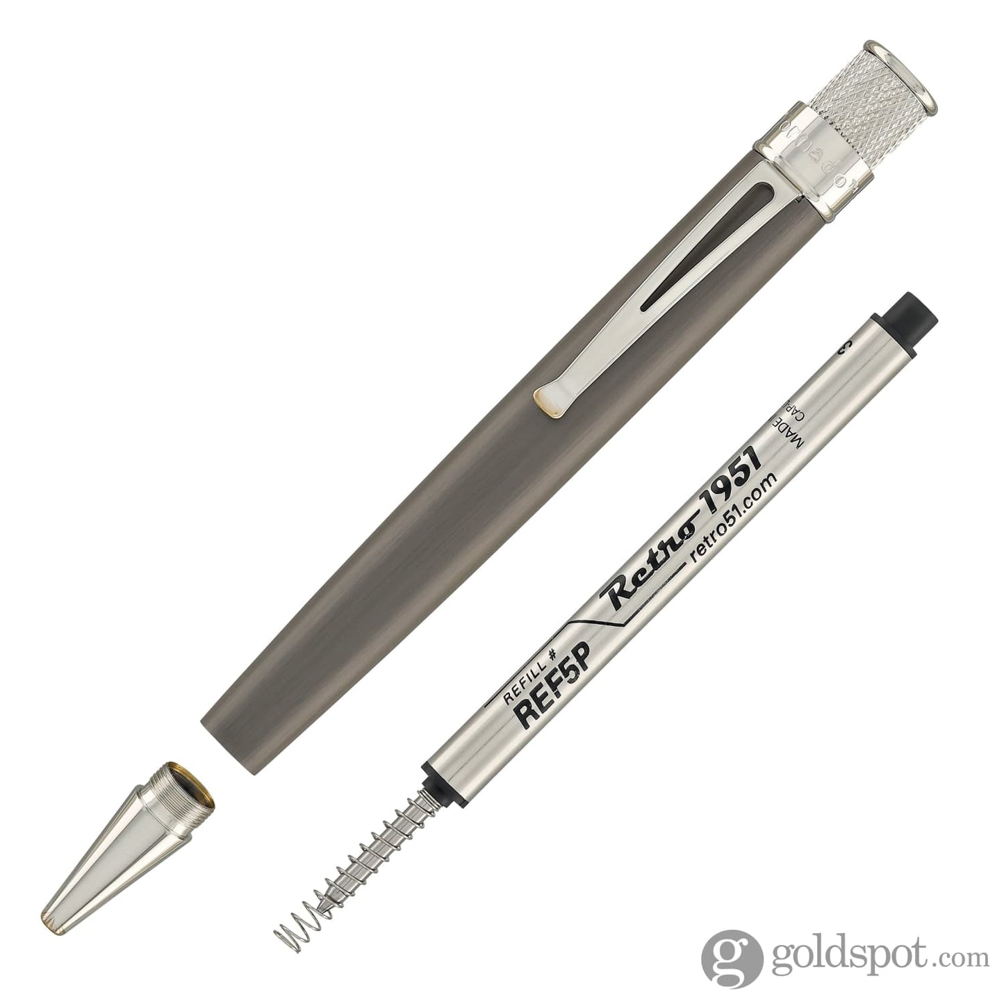 Retro 51 Tornado Rollerball Pen in Black Nickel Platinum Rollerball Pen