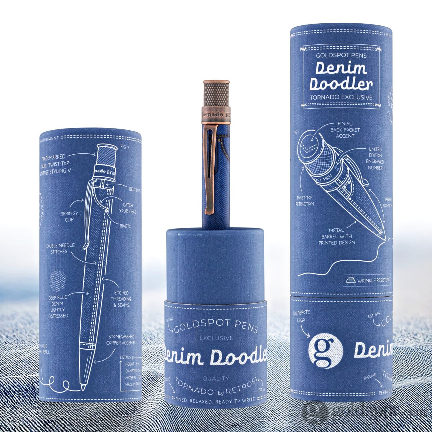 Retro 51 Tornado Rollerball Pen in Denim Doodler Limited Edition Rollerball Pen