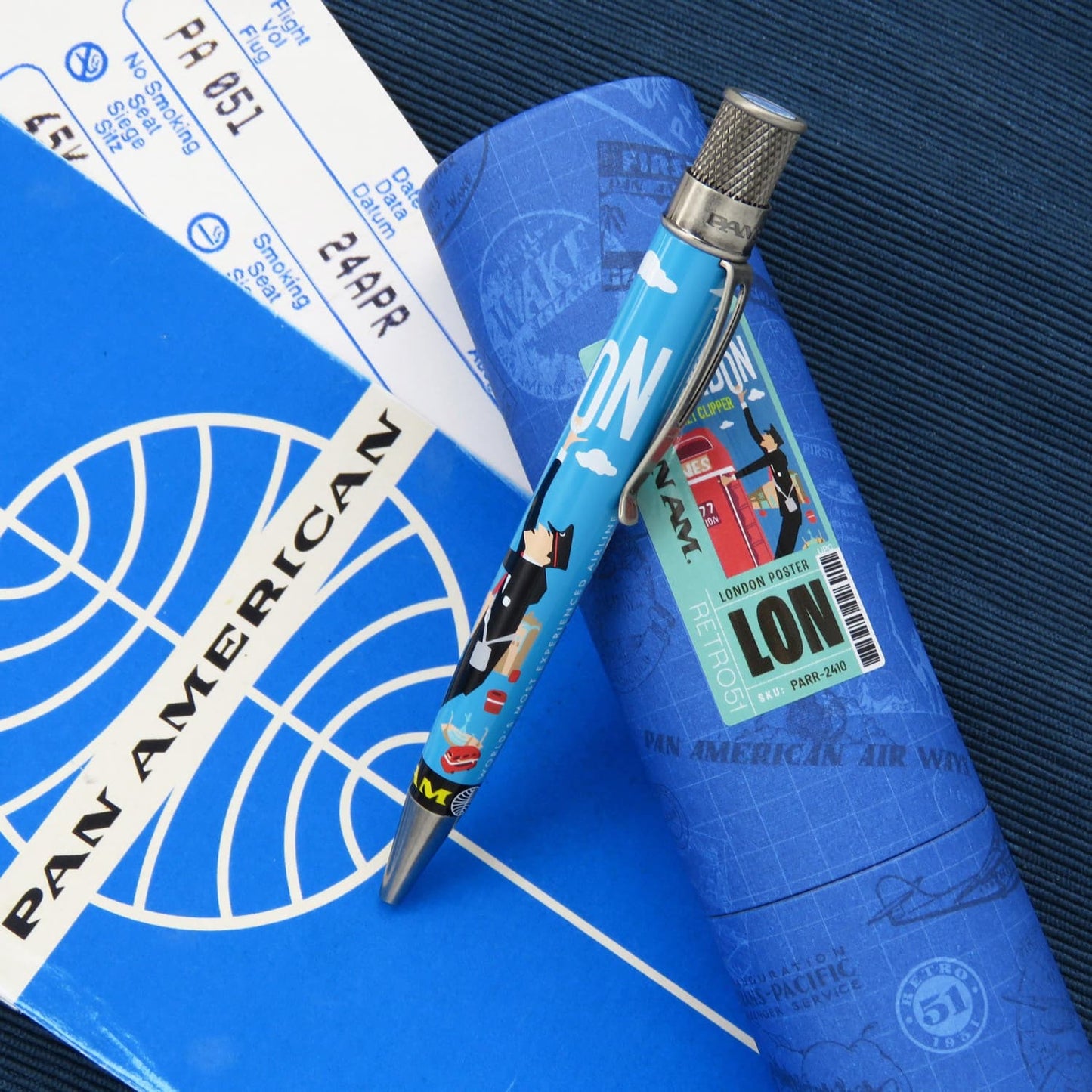 Retro 51 Tornado Rollerball Pen in Pan Am® London Rollerball Pen