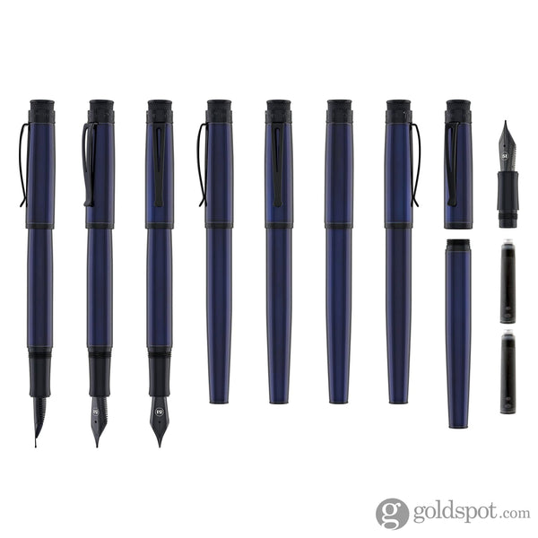 Retro 51 Tornado™ Stealth Fountain Pen in Blue Black Fountain Pen