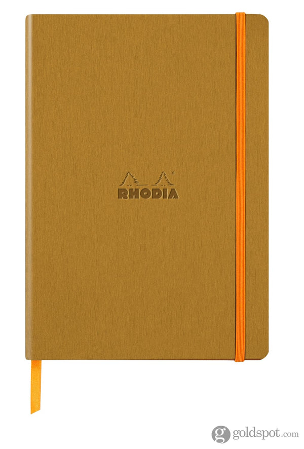 Rhodia 5.5 in x 8.25 Rhodiarama Softcover Notebook in Gold Dot Grid Notebooks Journals