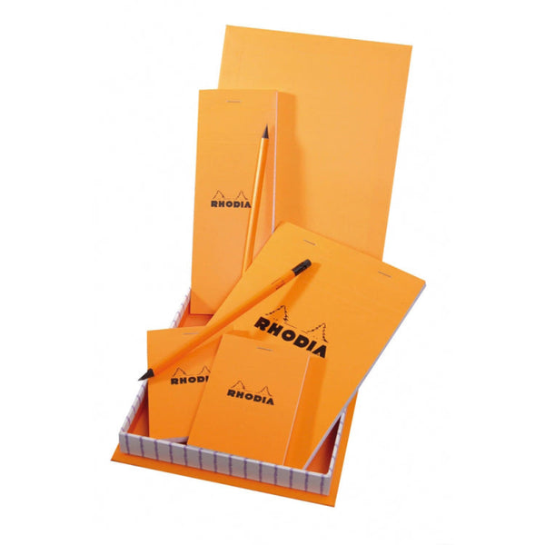 Rhodia Boutique Treasure Box in Orange - Four Notepads and Two Pencils Gift Sets