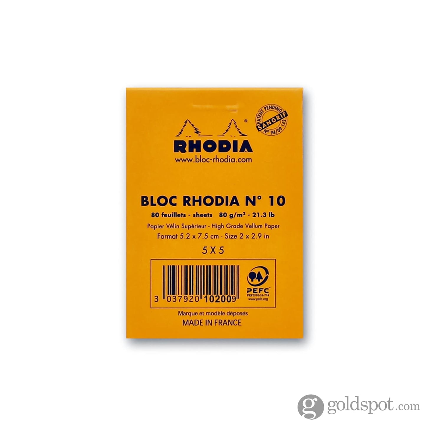 Rhodia No. 10 Staplebound 2 x 3 Notepad in Orange Notebooks Journals