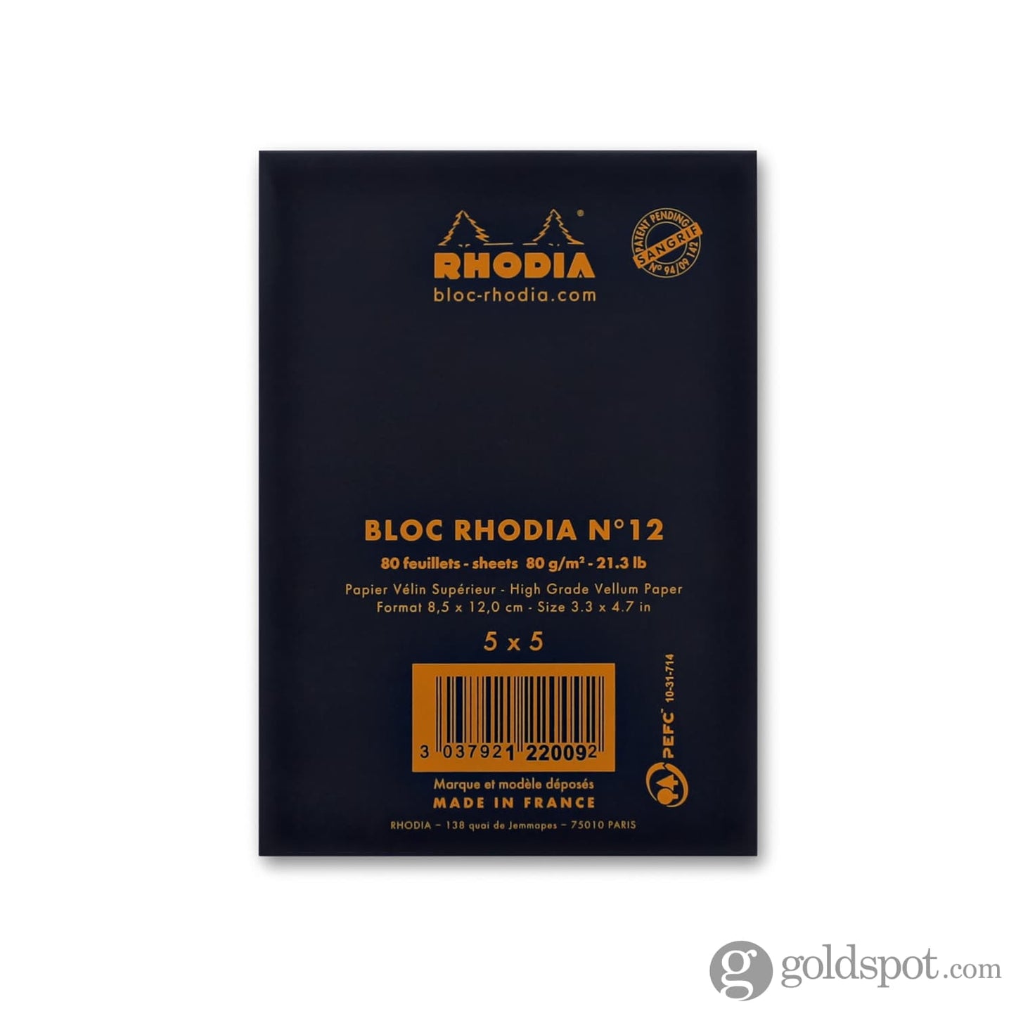 Rhodia Staplebound Notepad in Black - 3.375 x 4.75 Notebooks Journals