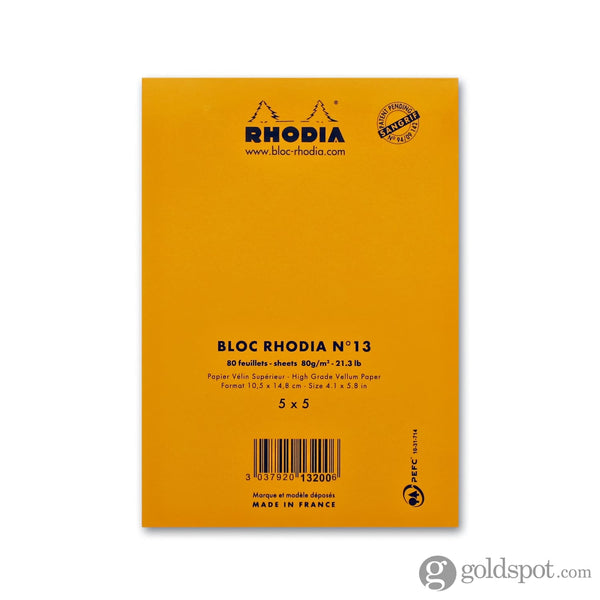 Rhodia No. 13 Staplebound 4 x 6 Notepad in Orange Notebooks Journals