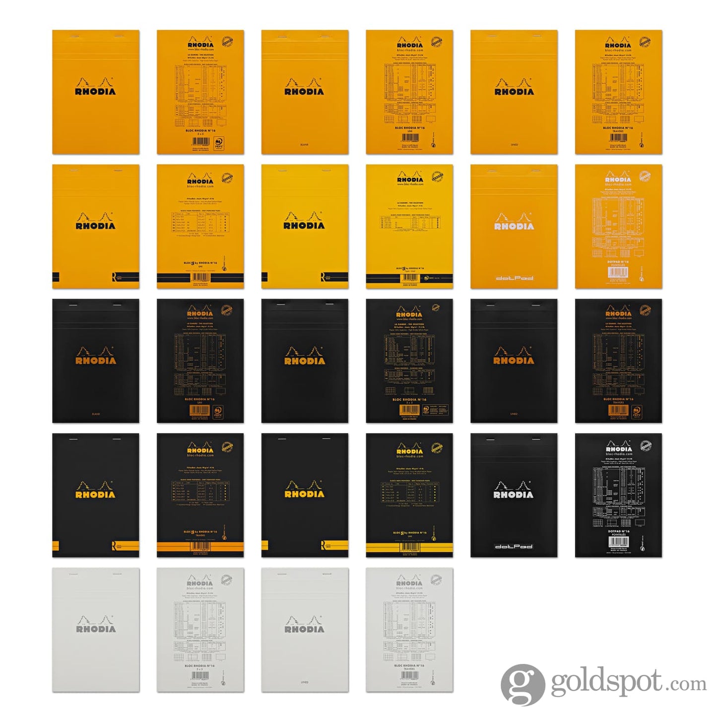 Rhodia No. 16 Staplebound 6 x 8.25 Notepad in Black Notebooks Journals