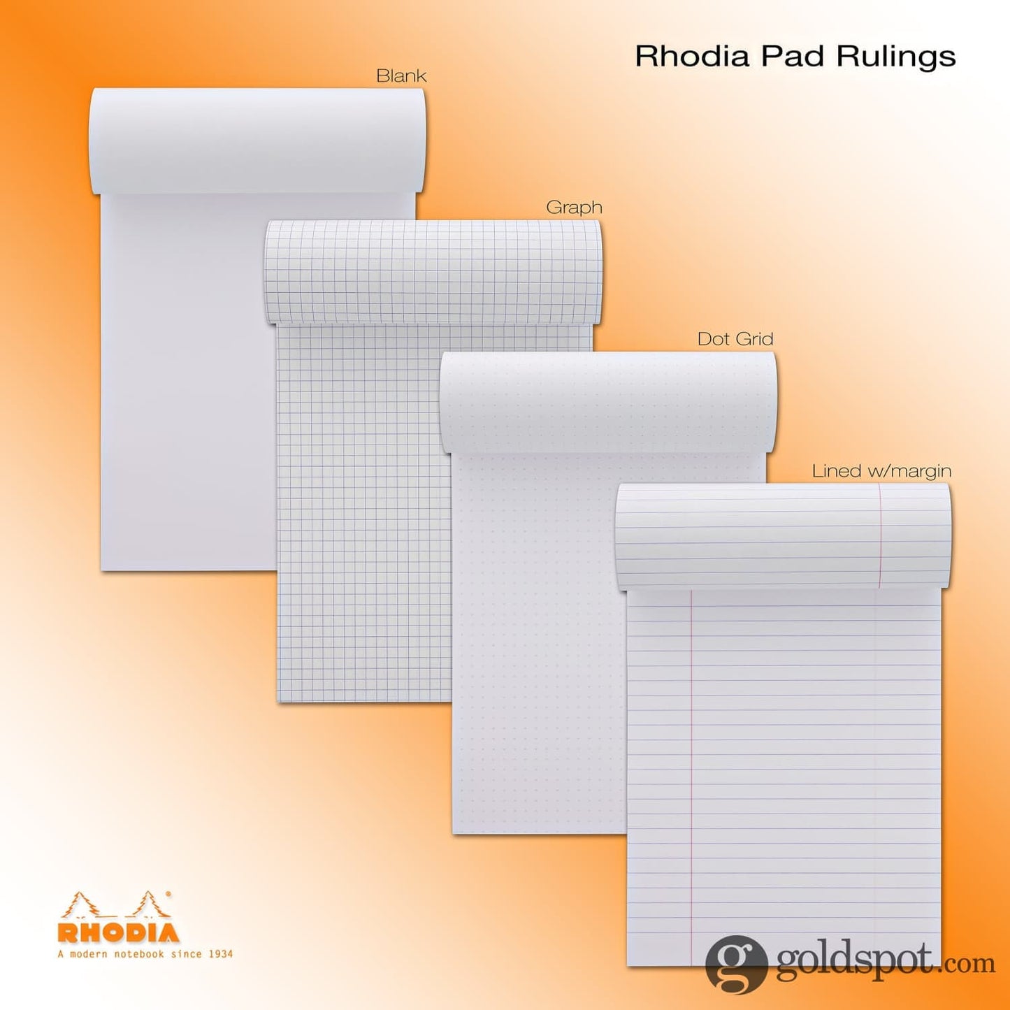 Rhodia No. 16 Staplebound 6 x 8.25 Notepad in Orange Notebooks Journals