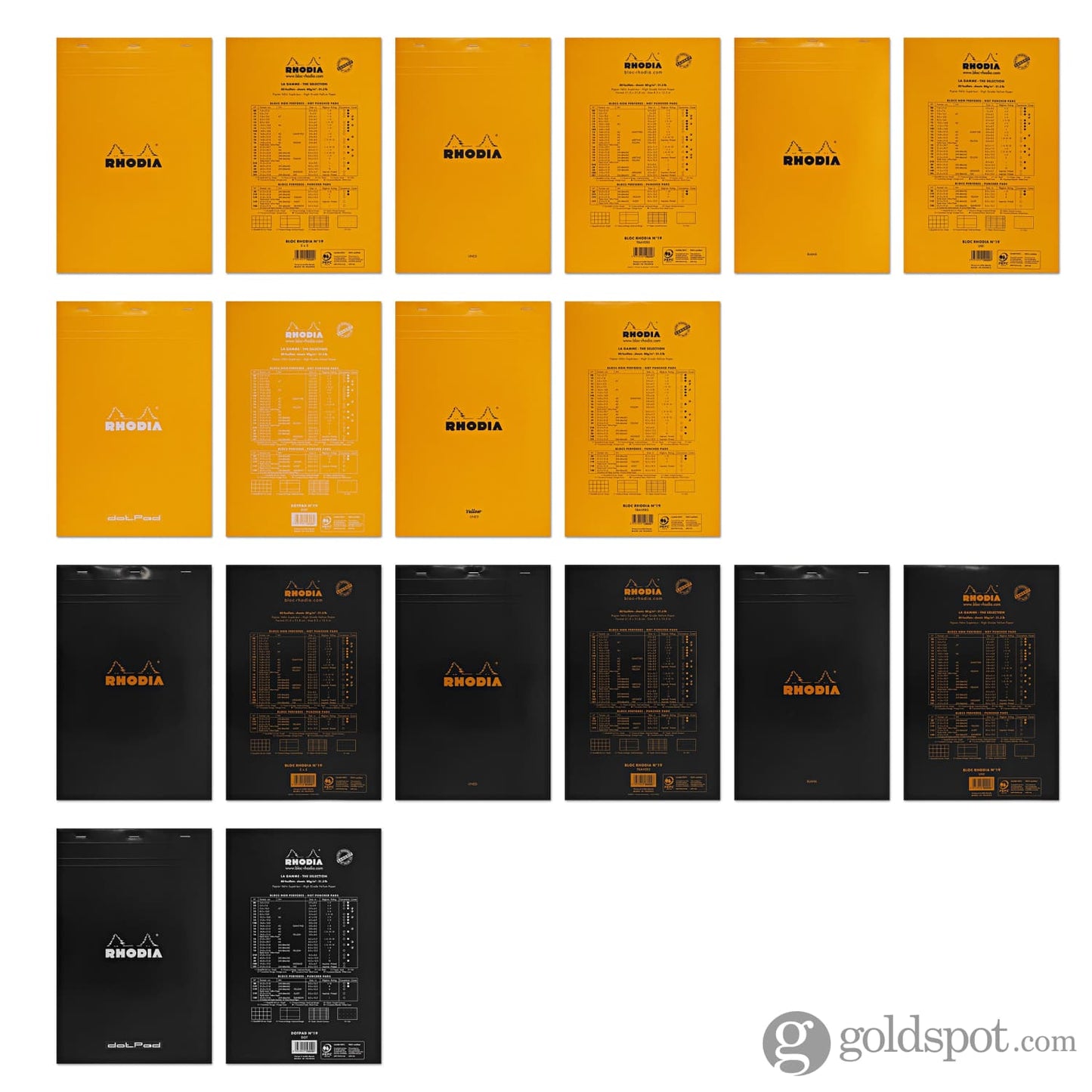 Rhodia No.19 Staplebound 8.25 x 12.5 Pad in Black Notepads