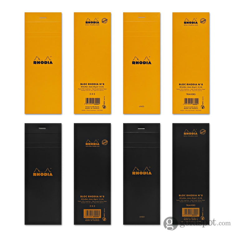 Rhodia No. 8 Staplebound 3 x 8.25 Notepad in Orange Notepad