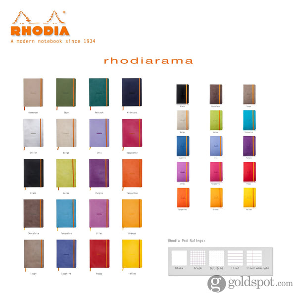 Rhodia 5.5 x 8.25 Rhodiarama Softcover Notebook in Peacock Notebooks Journals