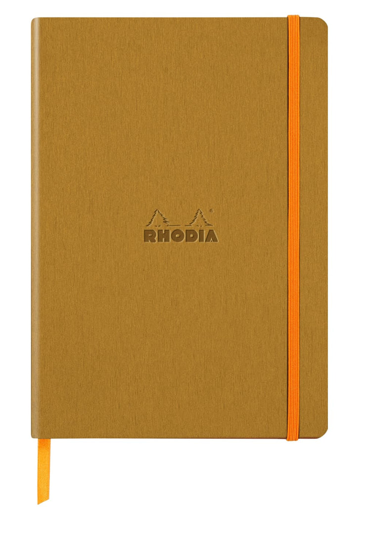 Rhodia Rhodiarama Lined Notebook in Gold - 5.5 in x 8.25 Notebook Journals