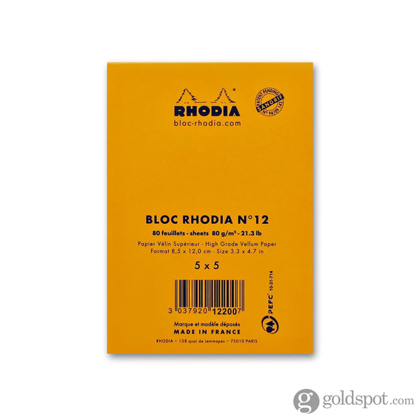 Rhodia Staplebound Notepad in Orange - 3.35 x 4.75 Notebooks Journals