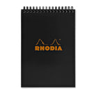 Rhodia Wirebound Paper Notebook in Black - 6 x 8.25 Notebooks Journals