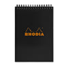 Rhodia Wirebound Paper Notebook in Black - 6 x 8.25 Notebooks Journals
