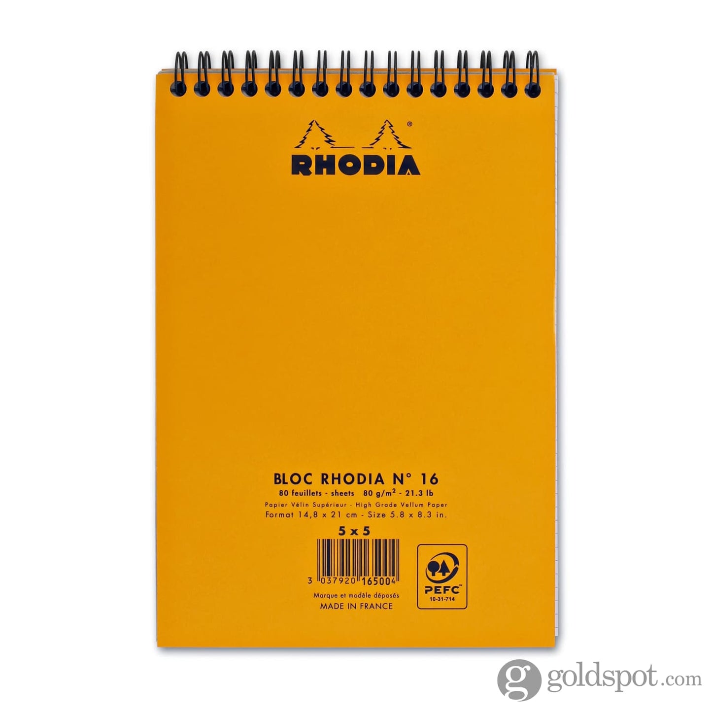 Rhodia Wirebound Paper Notebook in Orange - 5.8 x 8.3 Notebooks Journals