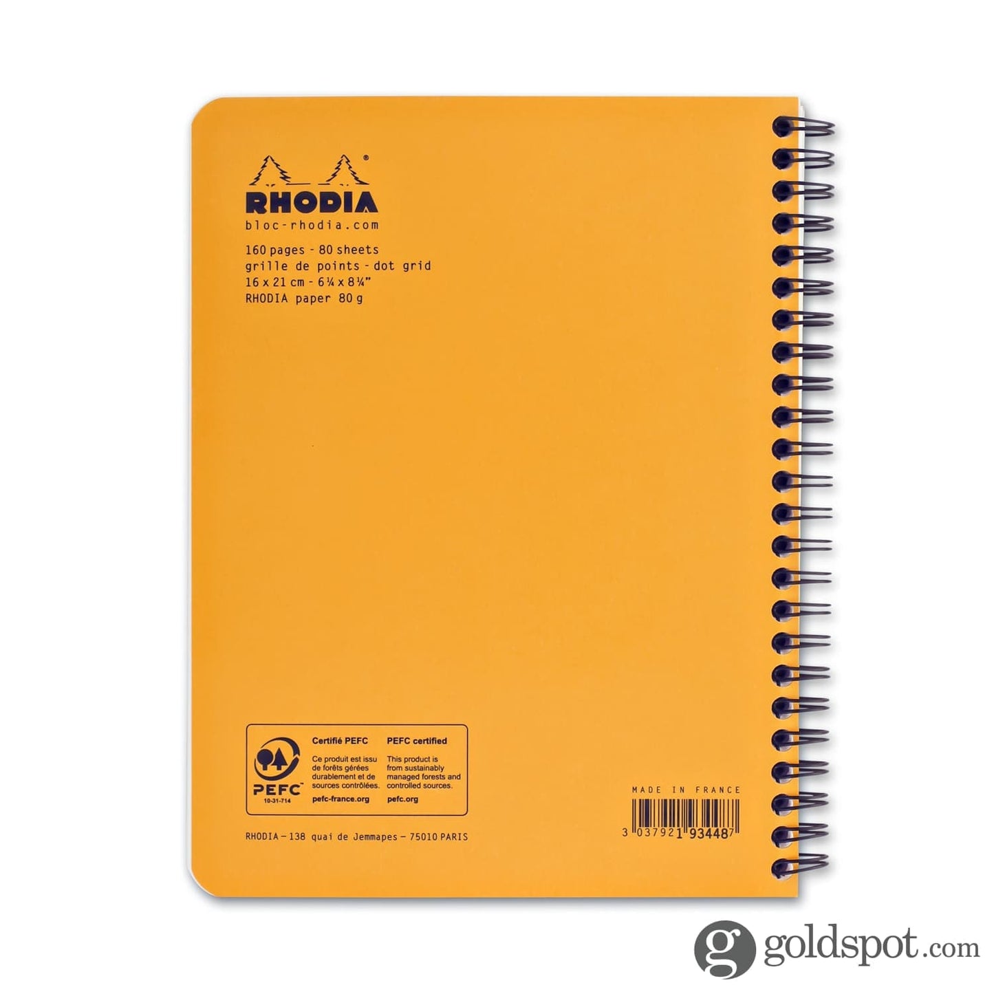 Rhodia Wirebound Paper Notebook in Orange - 6 x 8.25 Notebooks Journals