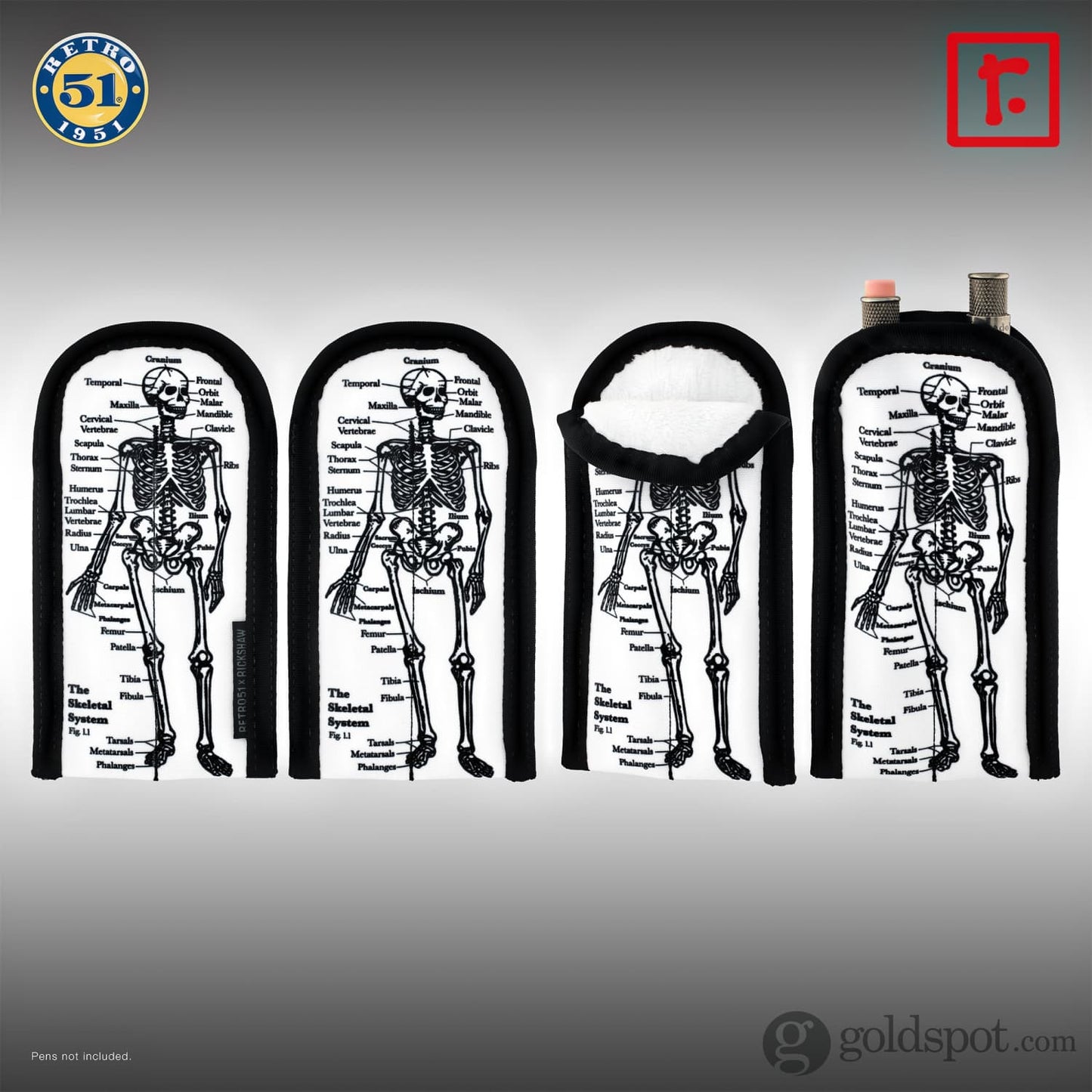 Rickshaw Bagworks 2-Pen Sleeve Retro 51 Dr. Gray Pen Cases