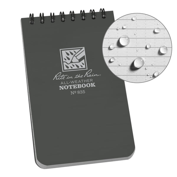 Rite In The Rain Weatherproof Notebook 3’’ x 5’’ - Gray Notepads