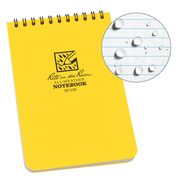 Rite In The Rain Weatherproof Notebook 4’’ x 6’’ - Yellow Notepads