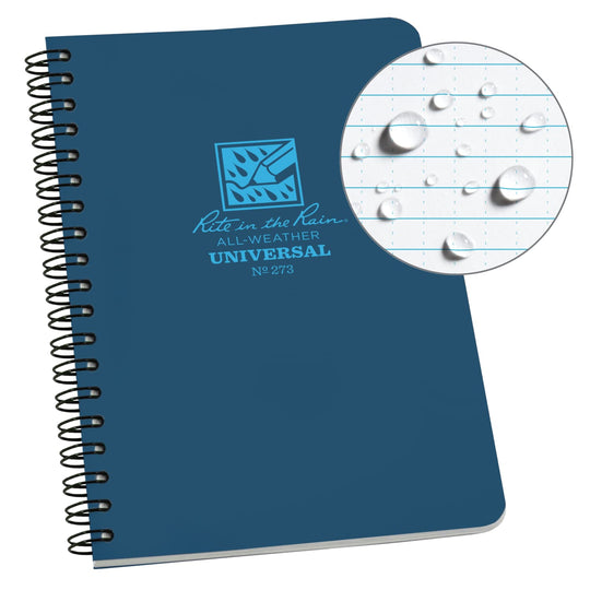 Rite In The Rain Weatherproof Spiral Universal Notebook 4" x 6" - Blue