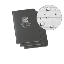 Rite In The Rain Weatherproof Stapled Mini Universal Notebook - Gray- 3 Pack
