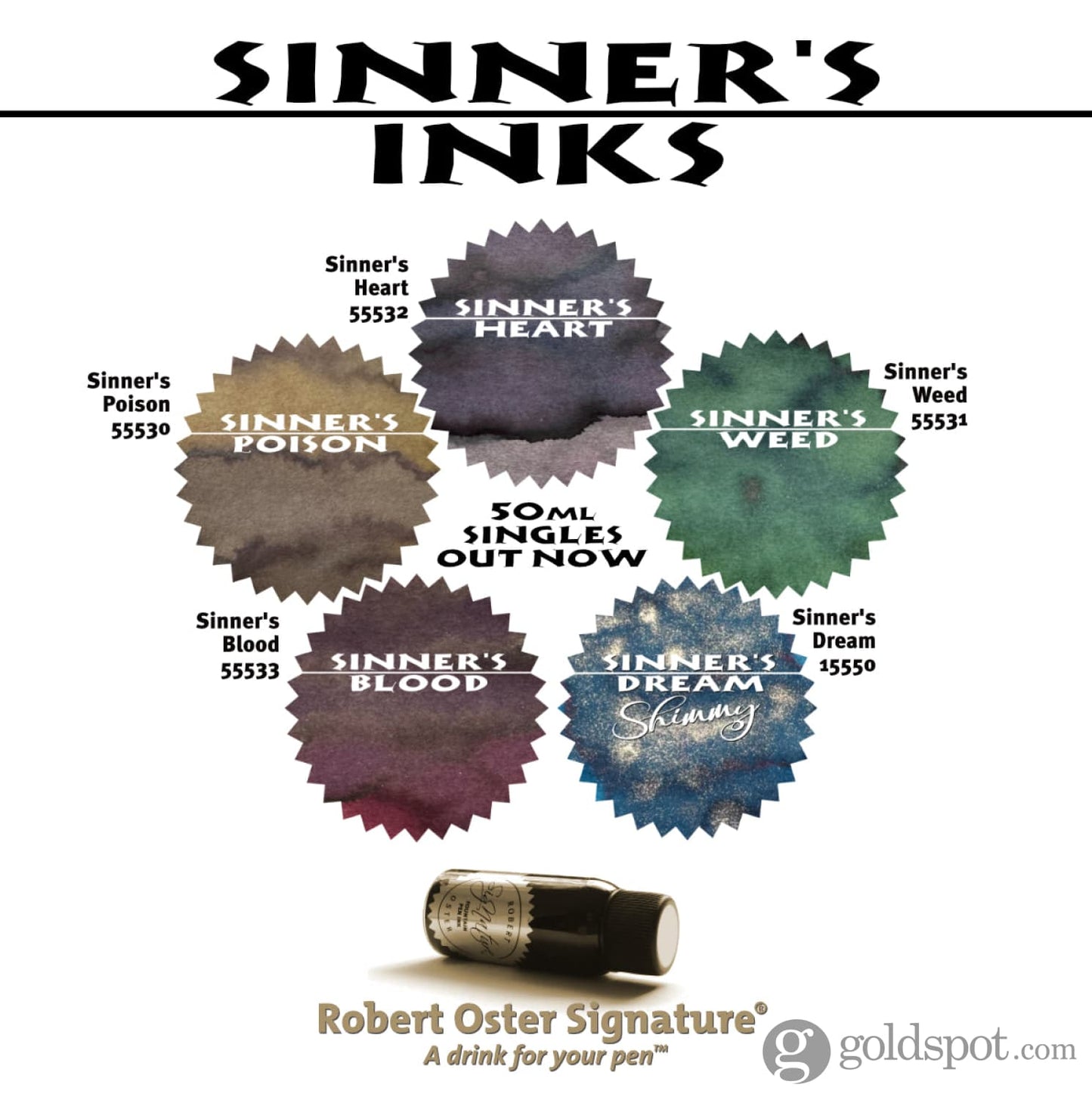 Robert Oster Bottled Ink in Sinner’s Heart 50 mL Bottled Ink