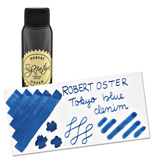 Robert Oster Bottled Ink in Tokyo Blue Denim - 50mL