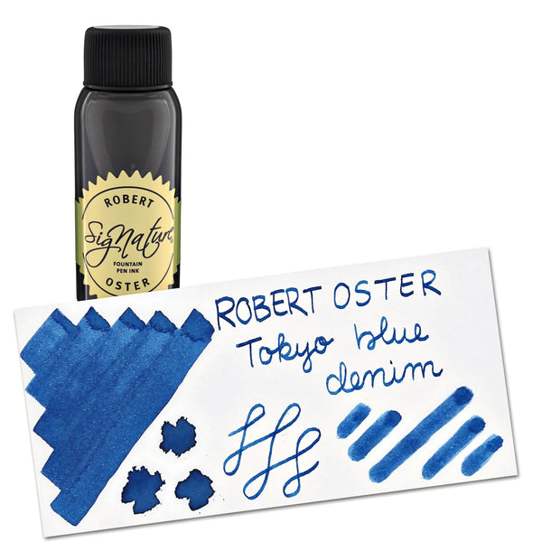 Robert Oster Bottled Ink in Tokyo Blue Denim - 50mL Bottled Ink