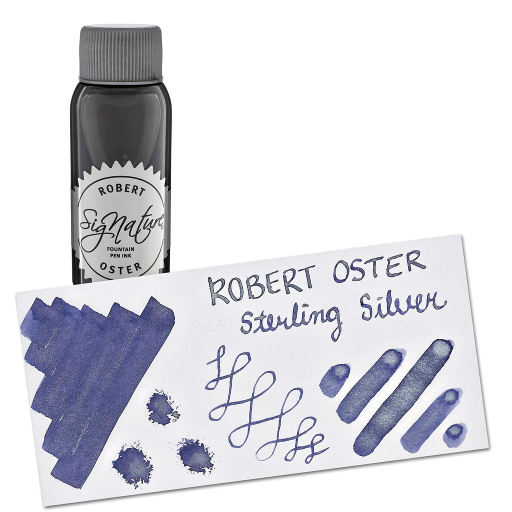 Robert Oster Shake ‘N’ Shimmy Bottled Ink in Sterling Silver - 50mL Bottled Ink