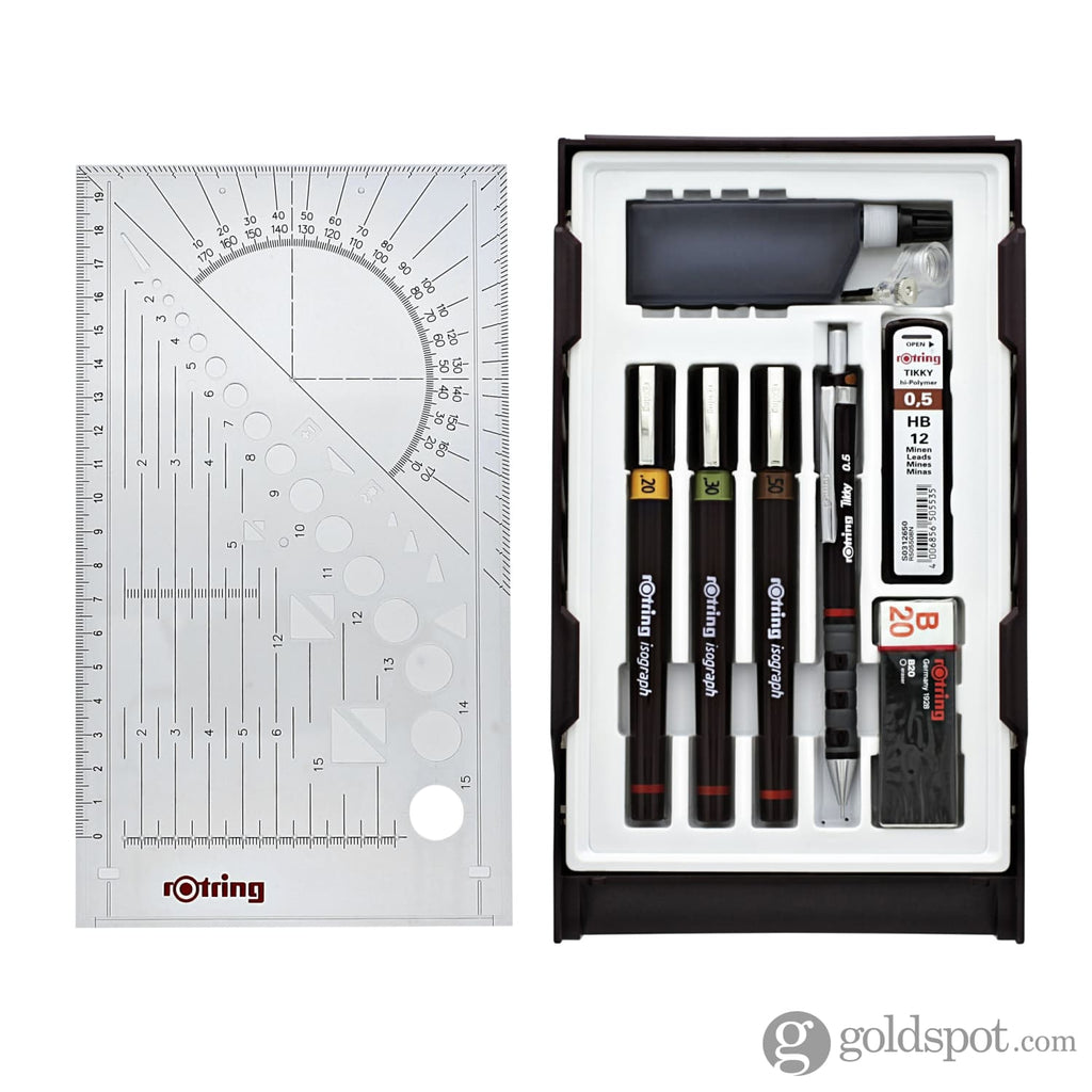 Rotring Isograph College Technical Drawing Pen Set of 3 Goldspot Pens