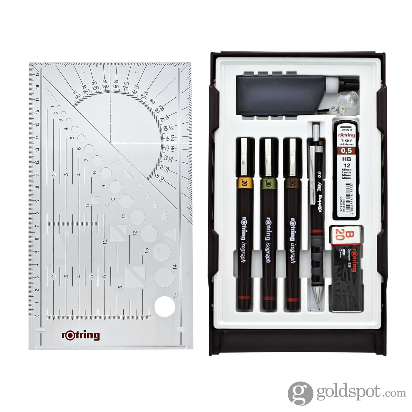 Rotring Isograph College Technical Drawing Pen Set of 3 Goldspot Pens