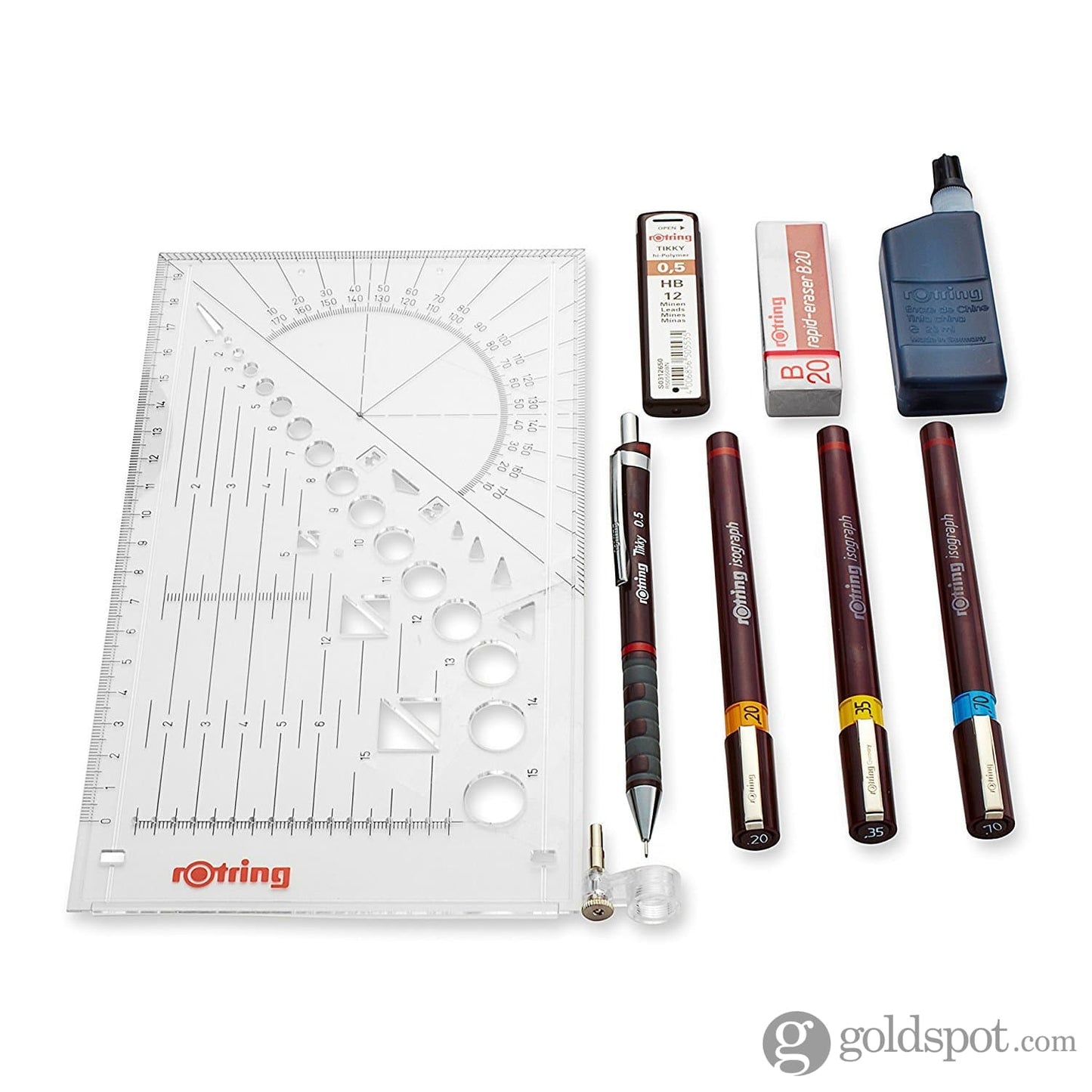 Rotring Isograph Technical College Drawing Pens (0.20 - 0.70 mm) - Set of 3 Drawing Pen