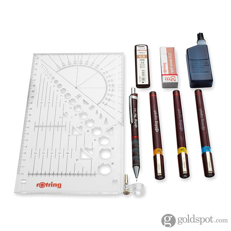 Rotring Isograph Technical College Drawing Pens (0.20 - 0.70 mm) - Set of 3 Drawing Pen