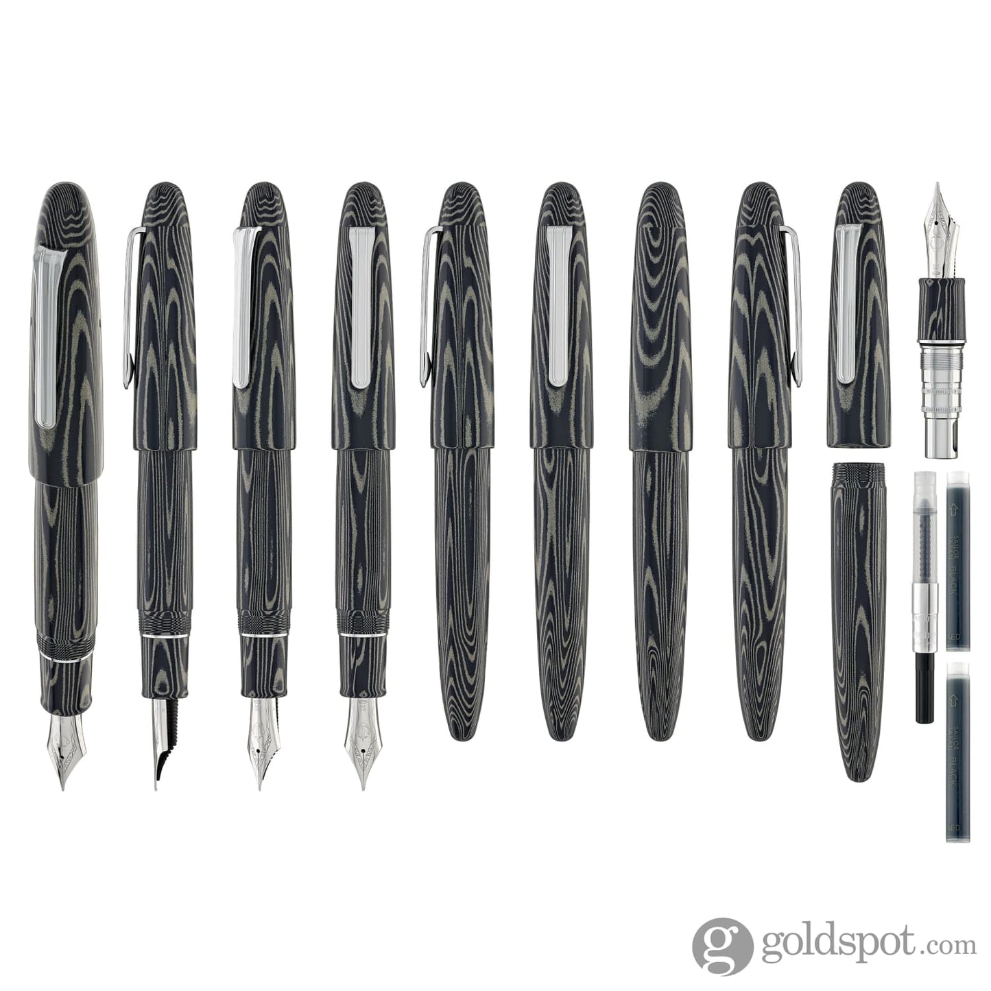 Sailor 1911 King of Pens Fountain Pen in Ebonite ’Tenacious Tabby’ - 21K Gold Fountain Pen