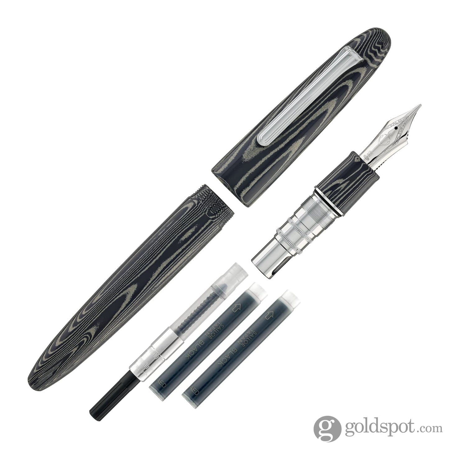 Sailor 1911 King of Pens Fountain Pen in Ebonite ’Tenacious Tabby’ - 21K Gold Fountain Pen