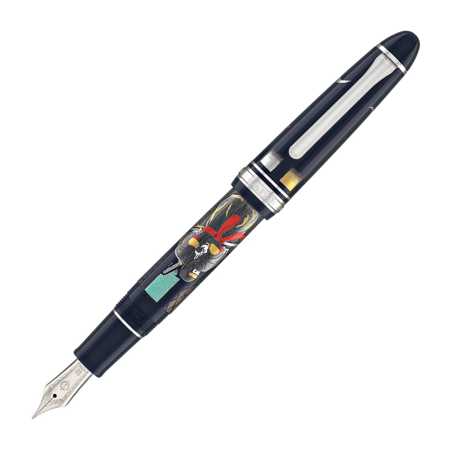 Sailor 1911 Large Ninja Fountain Pen "In" with Silver Trim - 21kt Gold ...