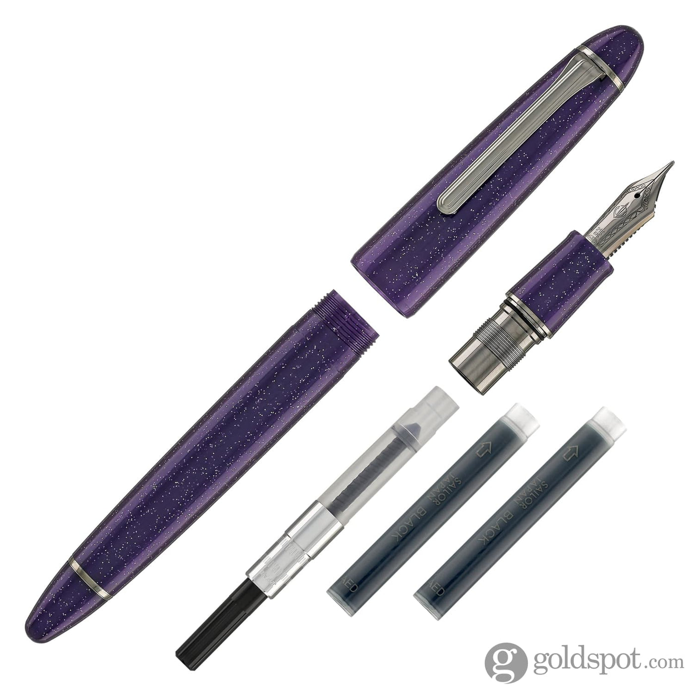 Sailor 1911 Large Ringless Galaxy Fountain Pen in Magellanic Clouds wi Goldspot Pens