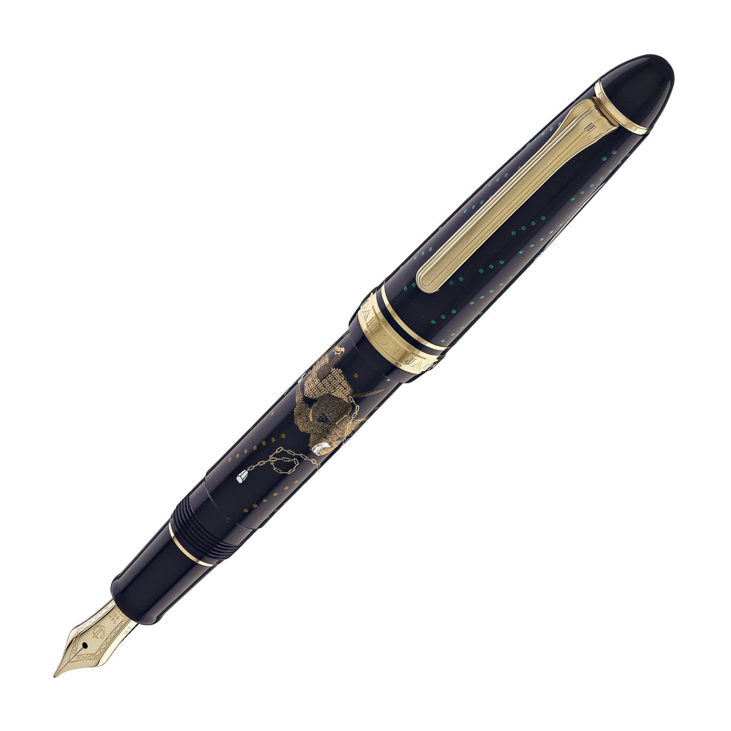 Sailor 1911 Standard Ninja Fountain Pen in Kusarigama with Gold Trim - 14K Gold Fountain Pen