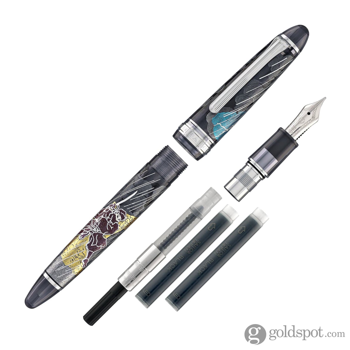 Sailor 1911 Standard Ninja Fountain Pen in Shachihoko with Rhodium Trim - 14K Gold Fountain Pen