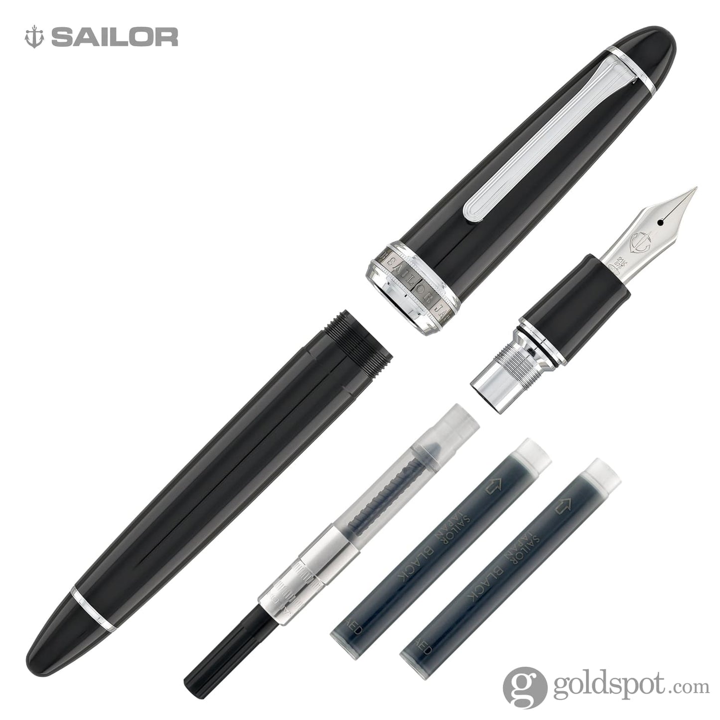 Sailor Bespoke 1911 Large Naginata Togi Fountain Pen Specialty Nib with Silver Trim Fountain Pen